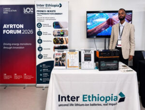 Inter Ethiopia showcasing Ethiopian clean energy innovation and second-life batteries at Ayrton Forum 2026