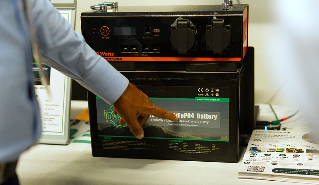 Second-life batteries displayed by Inter Ethiopia as part of Ethiopian clean energy innovation at Ayrton Forum 2026